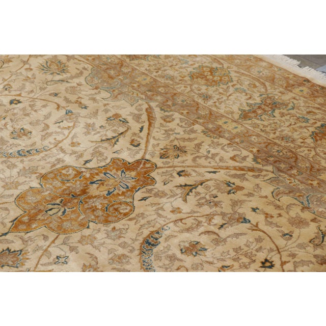 Rug & Kilim Antique Tabriz Rug in Beige-Brown With Floral Patterns | Rug & Kilim For Sale - Image 4 of 9