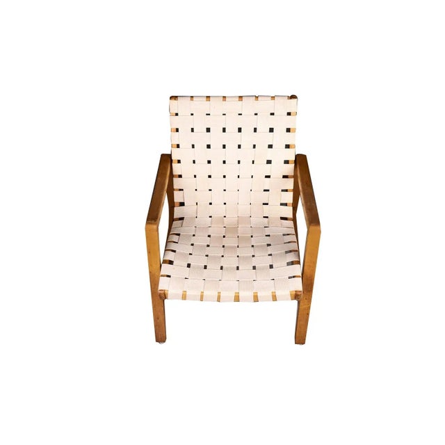 Mid Century Vintage Jens Risom Knoll Webbed Armchair For Sale In Baltimore - Image 6 of 11