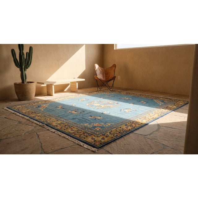 Early 20th Century Chinese Peking Carpet ( 10' x 11'10" - 305 x 360 ) For Sale - Image 9 of 9