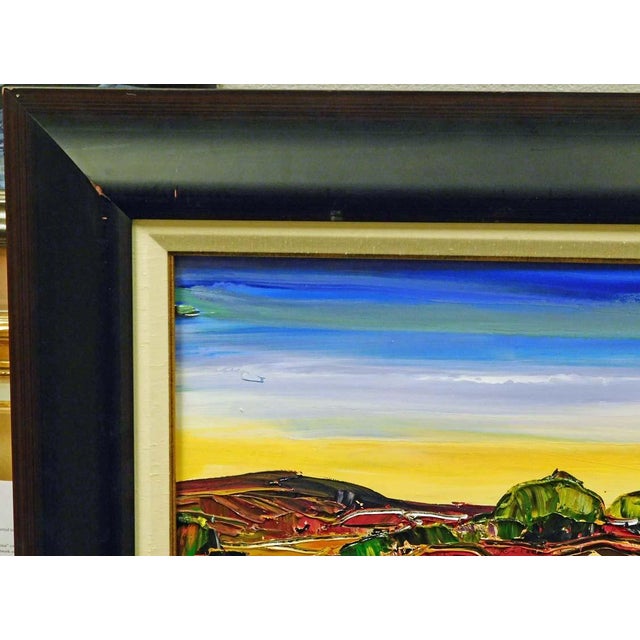 Blue Maya Eventov Untitled Oil Canvas With Beautiful Custom Frame Me121506-20 For Sale - Image 8 of 12