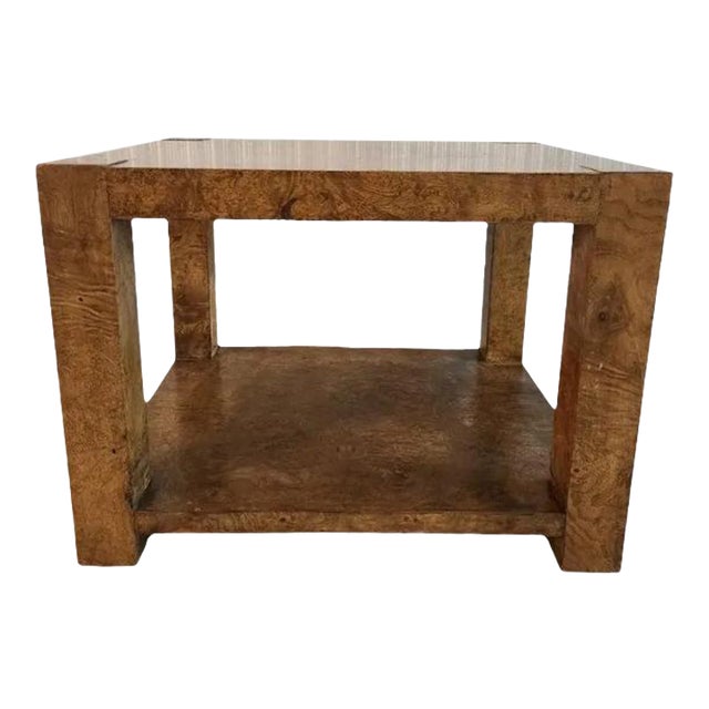 Midcentury Burlwood Side Table Milo Baughman for Lane For Sale