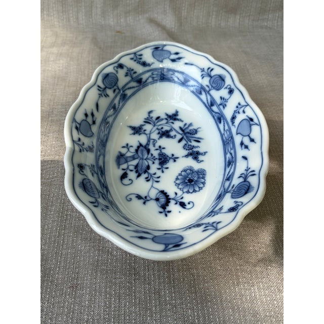 White Vintage Hand Painted Blue Meissen Serving Dish For Sale - Image 8 of 15
