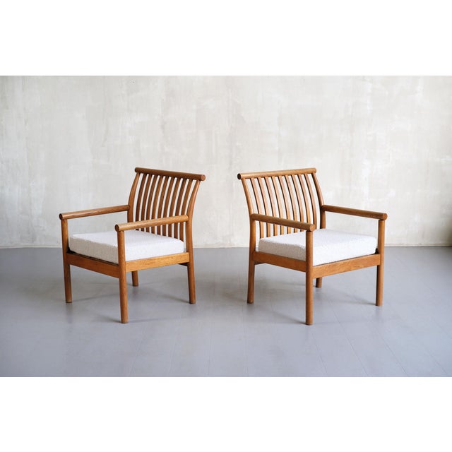 Vintage Curved Oak Armchairs by Isamu Kenmochi, Japan, 1960s, Set of 2 For Sale - Image 10 of 15