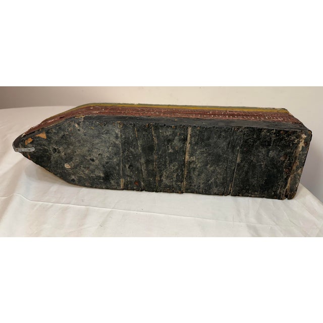 Antique Early 19th Century Handmade Carved Polychrome Wooden Folk Art Model Boat For Sale - Image 16 of 18