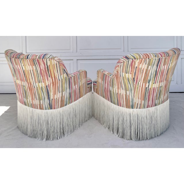 1940's Channel Back Swivel Chairs Newly Upholstered With