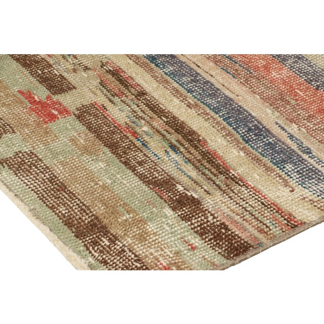 Vintage Zeki Müren Rug in Polychromatic Geometric Stripes, From Rug & Kilim For Sale In New York - Image 6 of 7