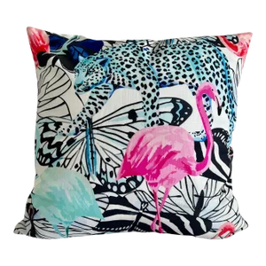 Contemporary It’s a Jungle Out There Tropical Animal Pillow Cover