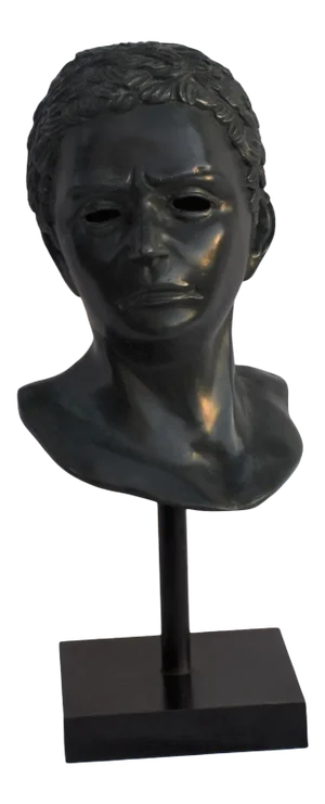 Mid 20th Century Bronze Classical Bust of a Greco Roman Philosopher Mounted on Base