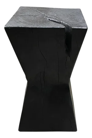 Andrianna Shamaris Charred Hourglass Tamarind Wood Side Table