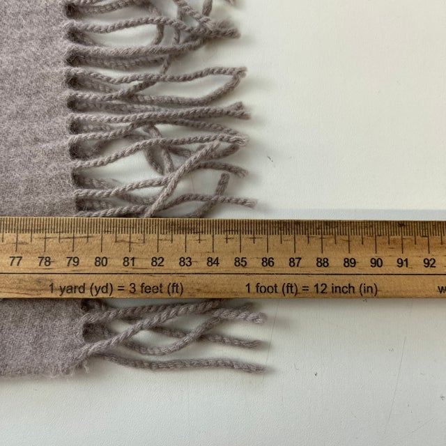 Yves Saint Laurent Grey Solid 100% Wool Scarf For Sale - Image 9 of 10