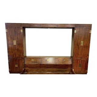 1970s Henredon Campaign Scene 1 Headboard - 6 Pieces For Sale