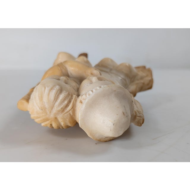 19th Century American Folk Art Alabaster Fragment Carving Boy & Girl on Swing For Sale In New York - Image 6 of 10