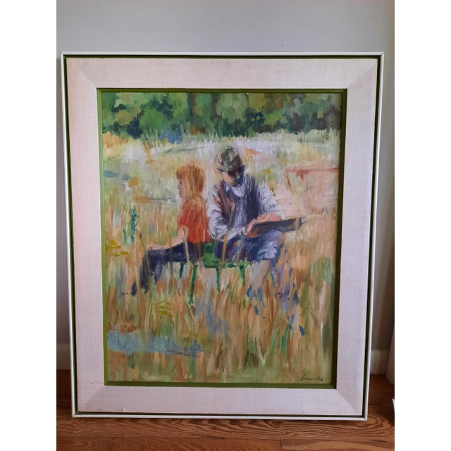 Couple in a Field Oil Painting by Sasawsky For Sale - Image 4 of 4