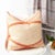 Contemporary Studio Variously Organic Hand-Dyed Orange & Neutral Base Shibori Silk Arc Coral Pillow For Sale - Image 3 of 12