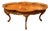 Vintage Louis XV Revival Style Walnut Quatrefoil Coffee Table With Floral Marquetry & Removable Glass Top For Sale