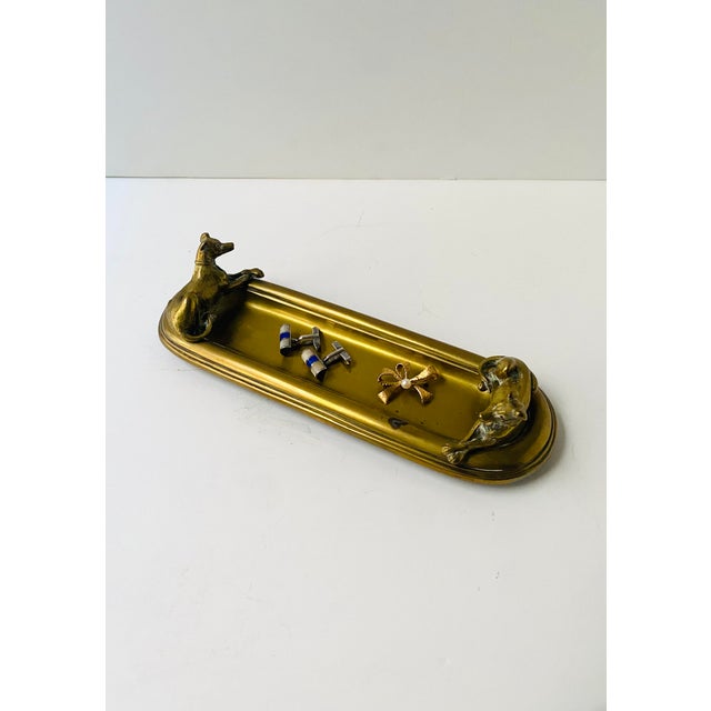 Early 20th Century Art Deco Brass Catchall With Dogs, Early 20th Century For Sale - Image 5 of 11