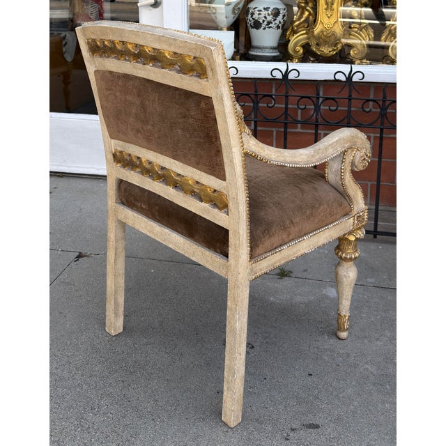 Ivory 18th C Quatrain for Dessin Fournir Piedmontese Armchair 1 of 2 For Sale - Image 8 of 8