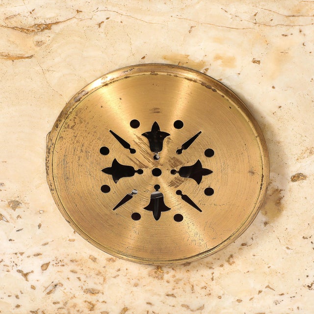 Art Deco Mantlepiece Clock in Tessellated Ice Sugar & Cream Onyx W/ Gilt Bronze For Sale - Image 11 of 15