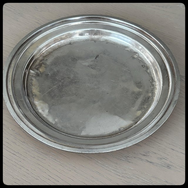Antique Silver Plate Platter Diplomat Hotel Miami 10” For Sale - Image 10 of 12