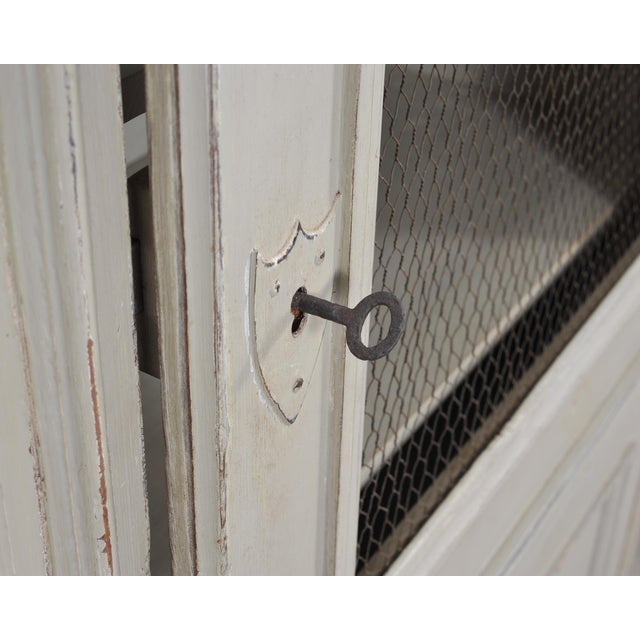 Wood 19th Century Country French Painted Pine Farmhouse Cupboard Cabinet For Sale - Image 7 of 18