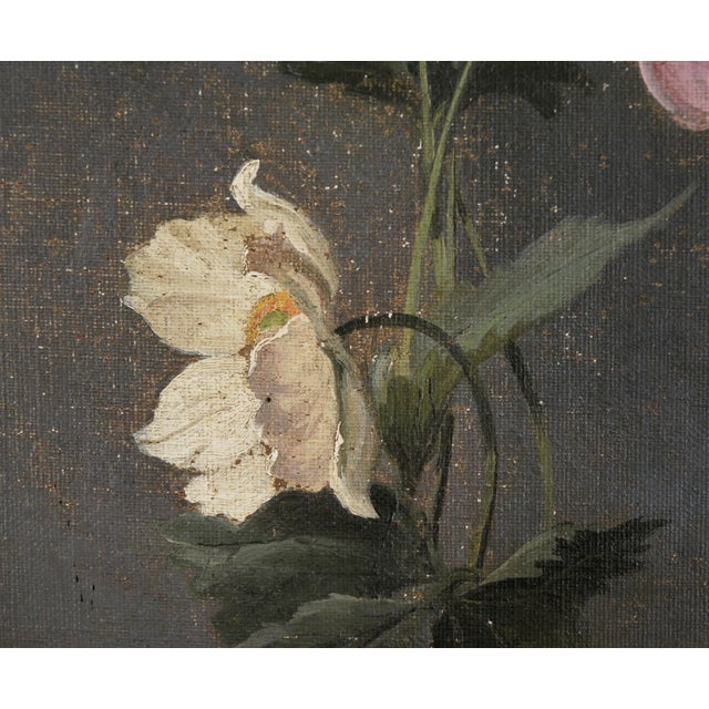 1900 - 1909 Poppy and Anemone Still Life Floral Study in Oil on Linen by Karl Harald Alfred Broge For Sale - Image 5 of 10