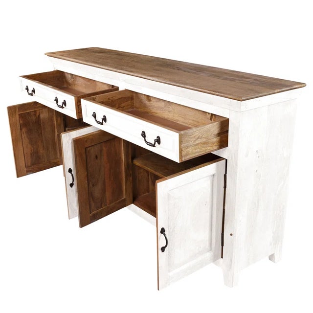 Modern Jamya 69" Solid Wood Sideboard, White For Sale - Image 3 of 3