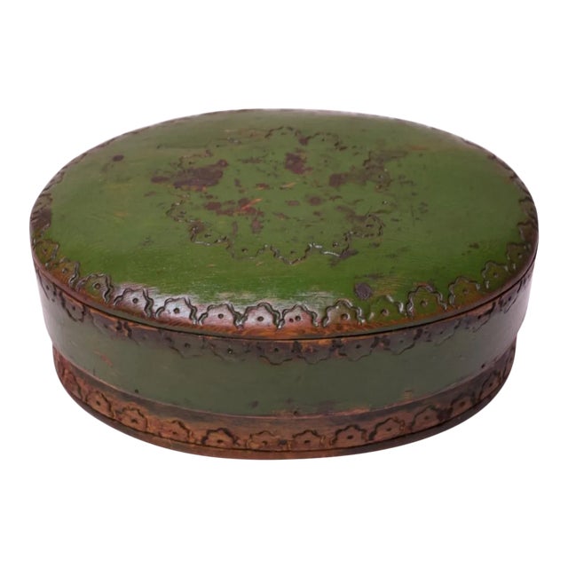 1930s Folk Art Wood-Burned and Hand-Painted Soap Box For Sale