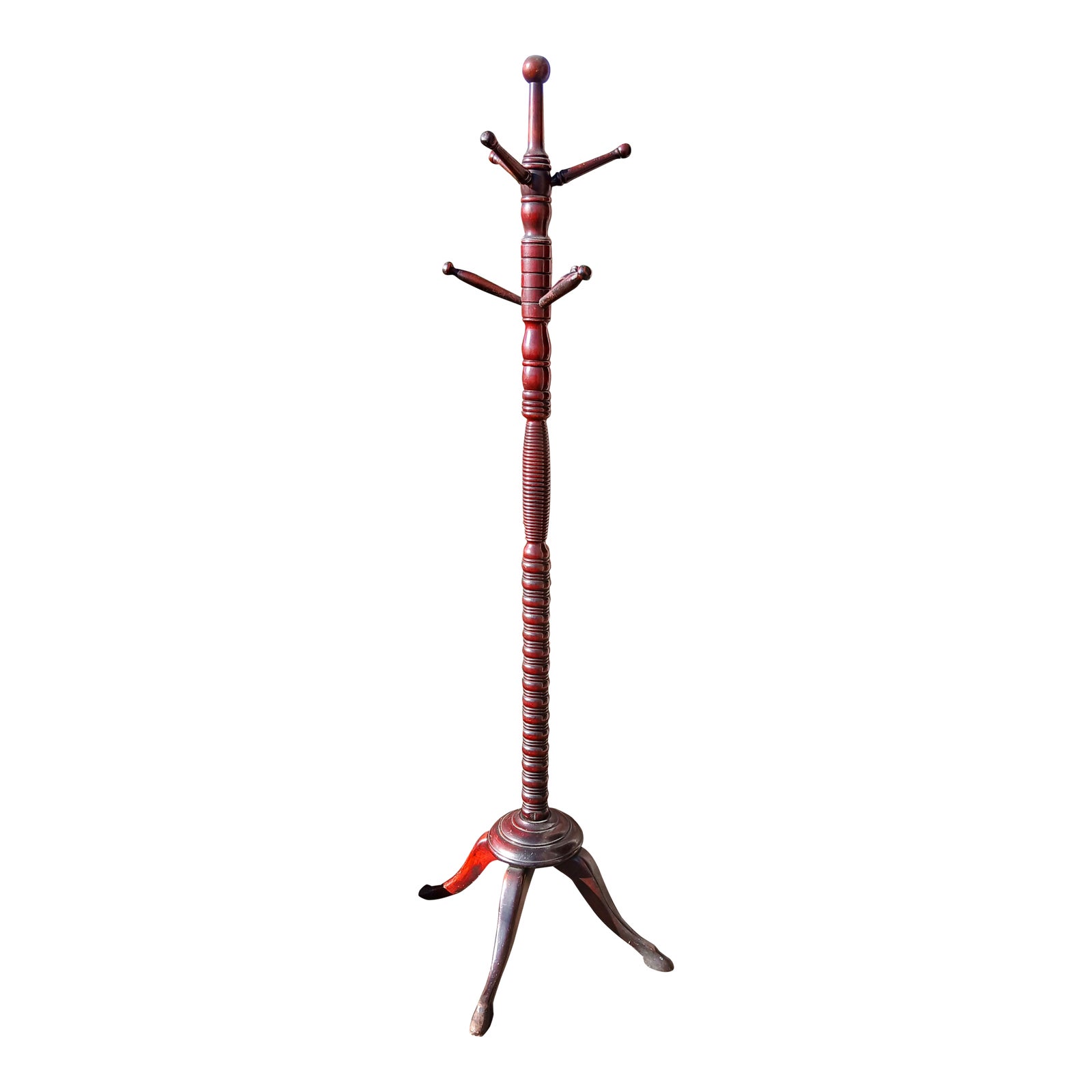Antique Hunzinger Hat and Coat Rack Hall Tree Mahogany Wood 1900s ...