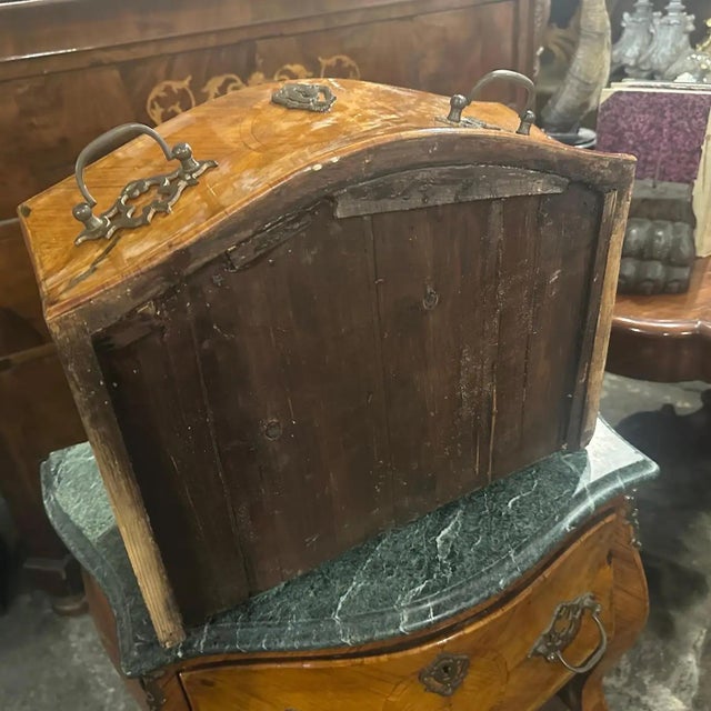 Mid 18th Century An Authentic Louis XVI Walnut and Verde Alpi Marble Italian Chest of Drawers For Sale - Image 6 of 17