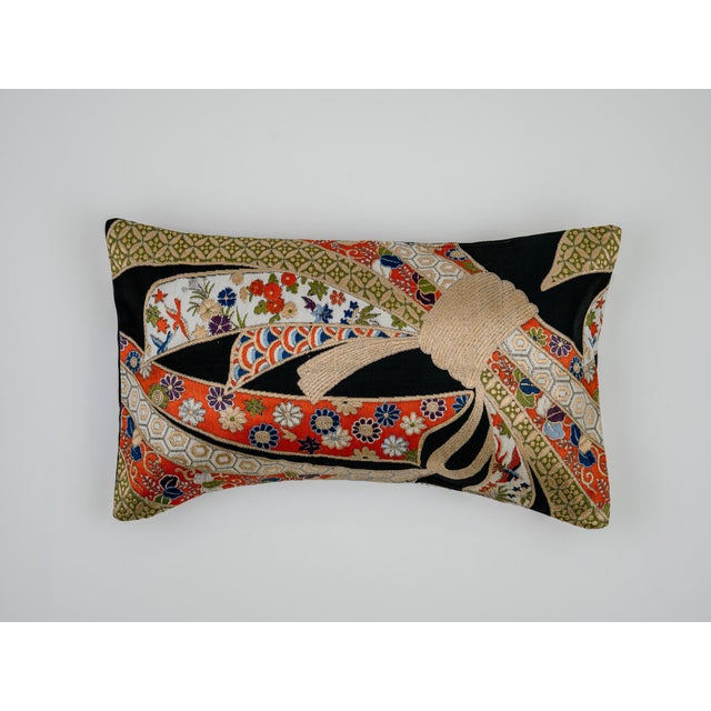 Textile Japanese Ceremonial Silk Lumbar Cushion by Renaras For Sale - Image 7 of 7