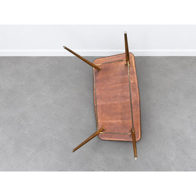 Vintage Coffee Table in Brass and Glass, Italy, 1950s For Sale - Image 10 of 11