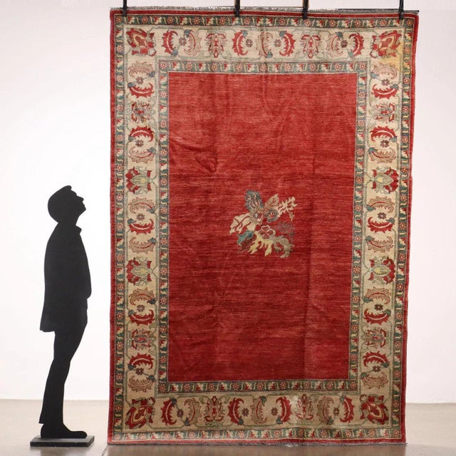 Herat wool carpet, large knot, manual production. This piece is attributed to the mentioned designer/maker. It has no...