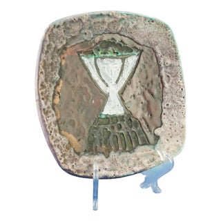 Vintage Sardinian Futurist Ceramic Plate by Melchiorre Melis, 1930s For Sale