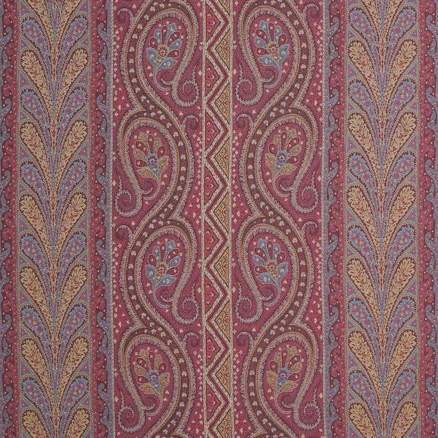Sample- Schumacher Chatelaine Paisley Fabric in Magenta For Sale