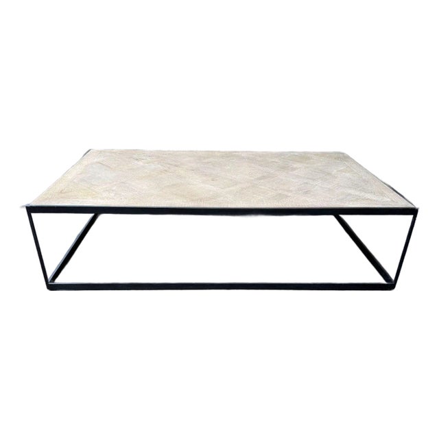 Rh Reclaimed Oak Parquet Coffee Table For Sale