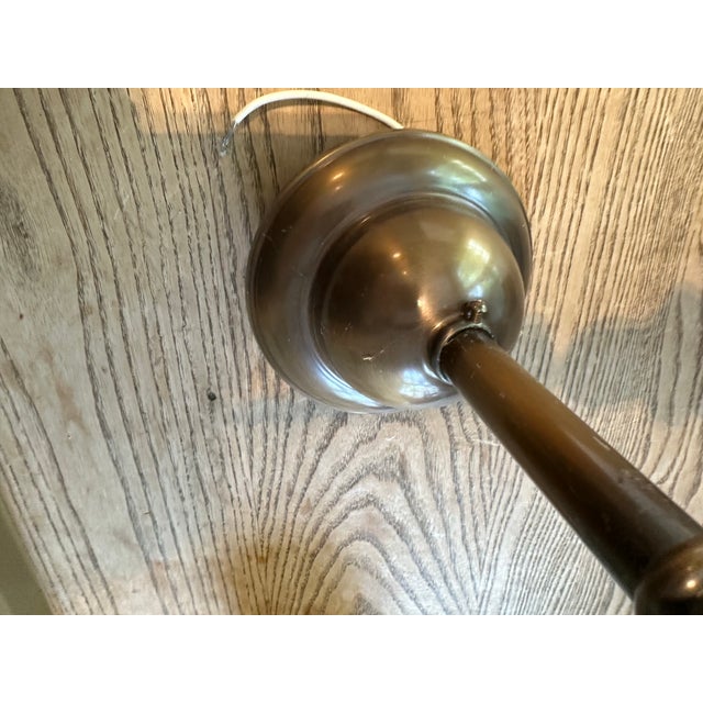 American Vintage Brass Wall Sconce With Vintage Frosted Shade For Sale - Image 3 of 6