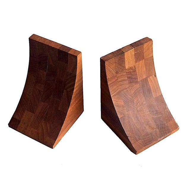 Chestnut 1960s Brostrom Danish Teak Wood Bookends, a Pair For Sale - Image 8 of 9