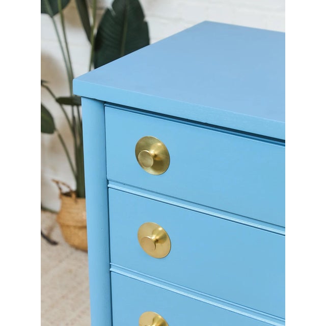 Blue 1950’s French Blue Kent Coffey Highboy Dresser For Sale - Image 8 of 12