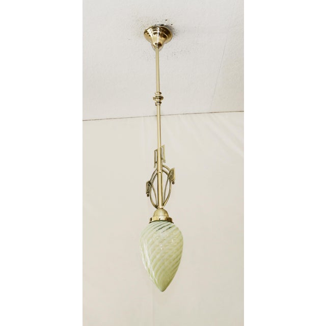 Art Nouveau Lamp in Brass and Glass, 1890s For Sale - Image 3 of 6