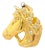 18k Yellow Diamond Gold Horse Head Pendant For Sale