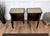 Glass Mid-Century Art Deco Italian Bedside Tables in Walnut with Glass Top, 1950s, Set of 2 For Sale - Image 7 of 10