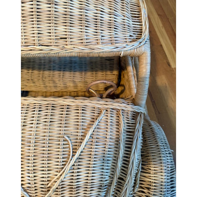 Wood Wicker Vw Bug- Decor Item For Sale - Image 7 of 7