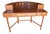 Vintage Faux Bamboo Tortoise Finish Rattan-Style Writing Desk With Gallery Back and Storage Drawers For Sale