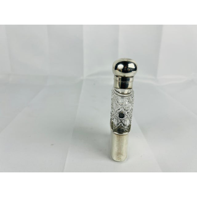 Asprey & Co. Charles & George Asprey Sterling Silver & Cut Glass Locking Hip Flask C. 1897 For Sale - Image 4 of 5