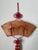 Vintage Japanese Style Ebisu & Daikoku Wooden Mask Wall Hanging With Red Tassels For Sale - Image 9 of 10