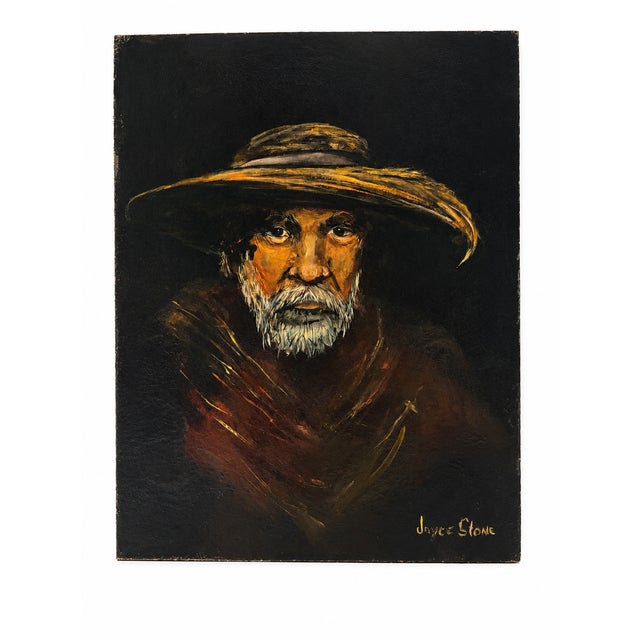 Vintage Original Oil on Board Portrait of Bearded Man – California Artist – 9” X 12” For Sale - Image 4 of 4
