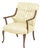 Queen Anne Style Silk Upholstered Armchair For Sale