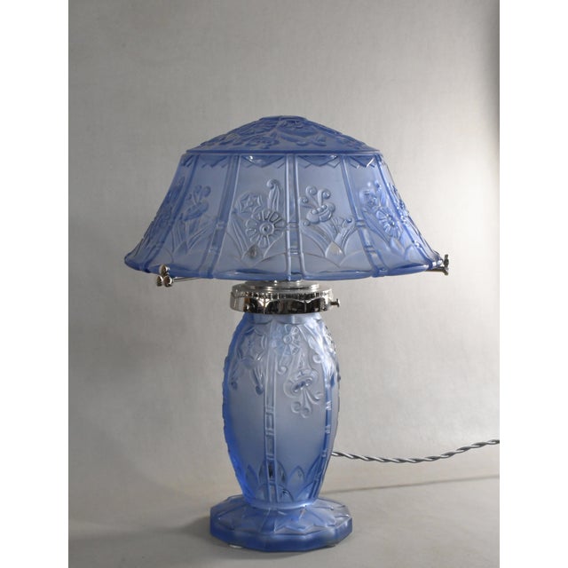 1930s Pierre d'Avesn Lorrain Daum French Art Deco Mushroom Table Lamp For Sale - Image 6 of 13