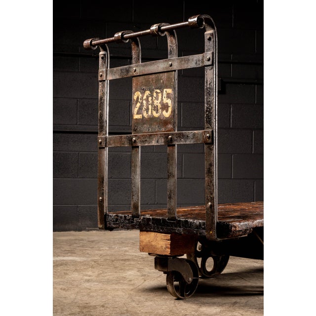 Early 20th Century Antique Industrial Restored Machine Cart For Sale - Image 5 of 9