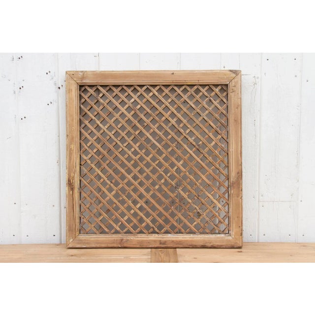 Bleached Wood Antique Lattice Window For Sale - Image 9 of 9